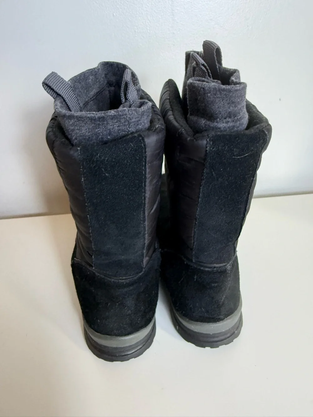 Lands End Womens Commuter Boots Black‎ Size 9 Suede Winter Snow Warm Insulated